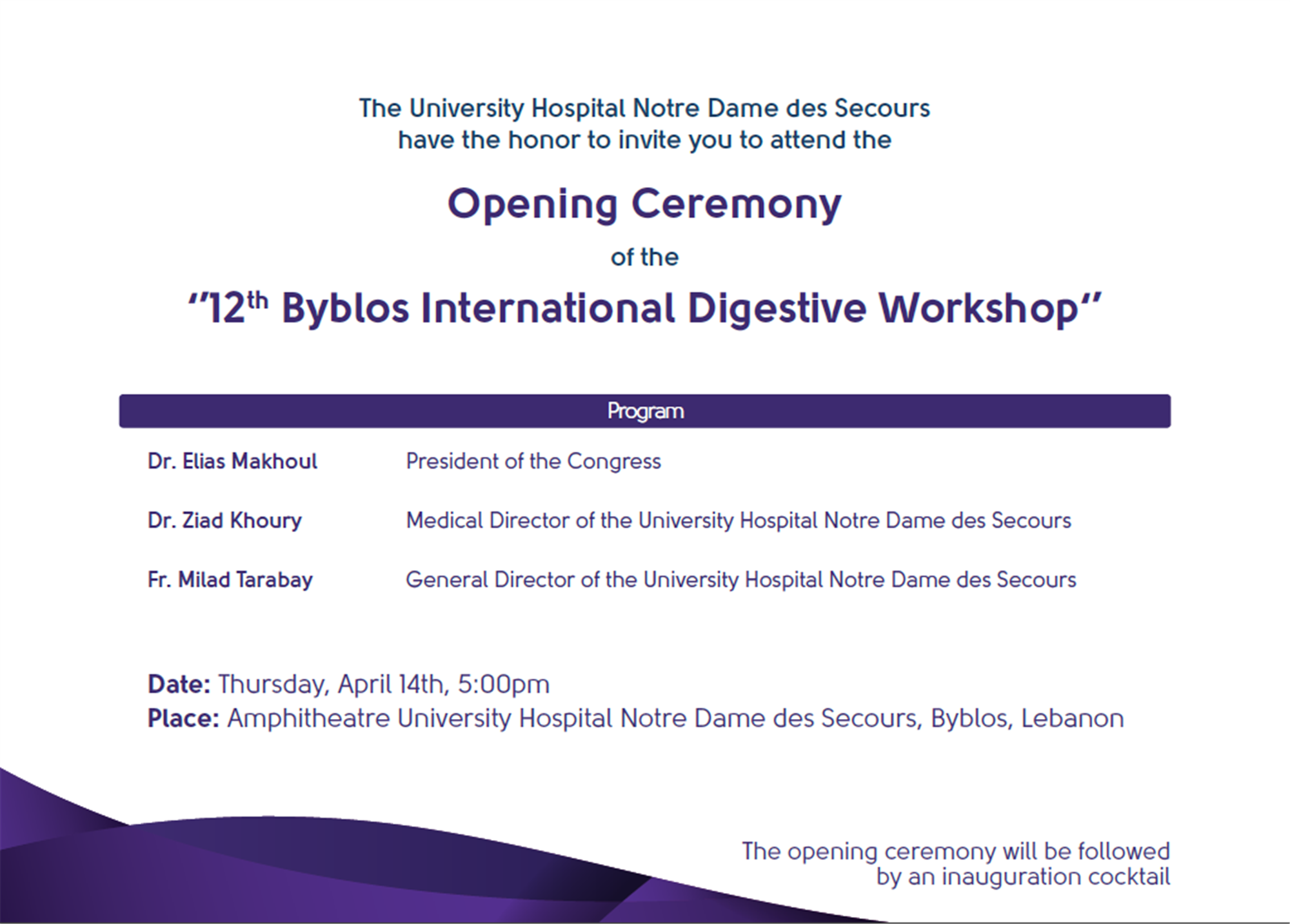 12th Byblos International Digestive workshop 